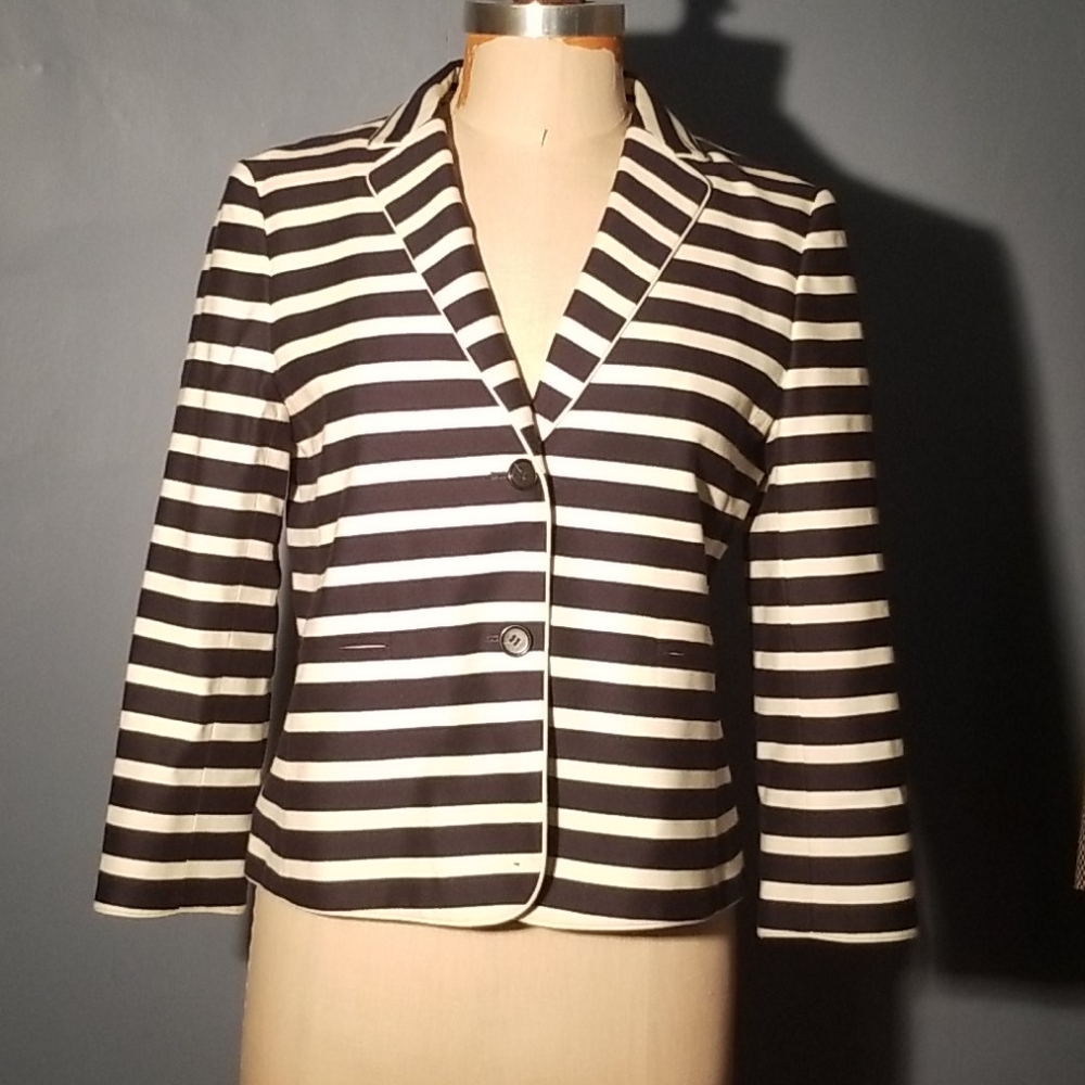 Ann Taylor Navy & White striped Blazer